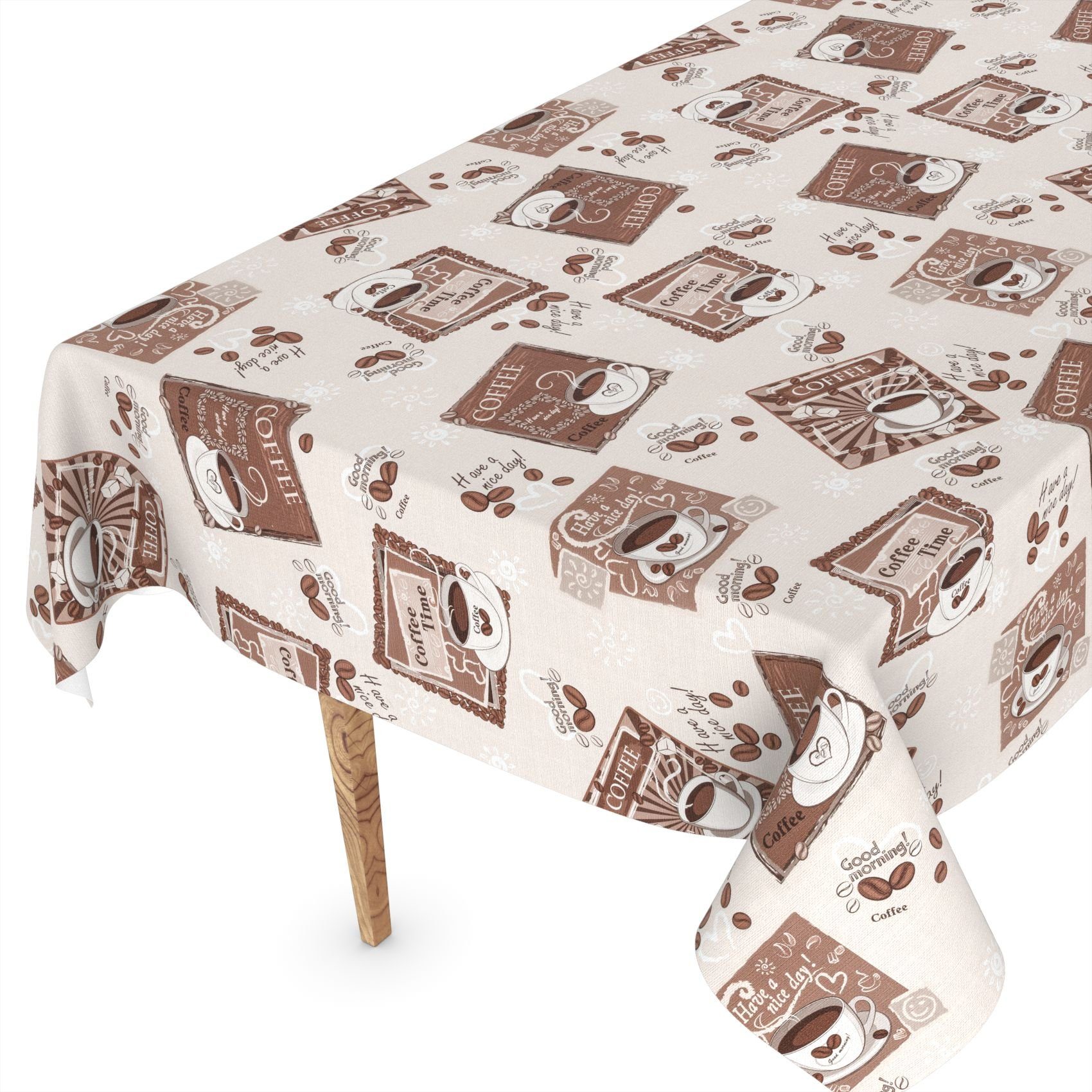 ANRO Tischdecke Wachstuchtischdecke Gartentischdecke Wachstischdecke (Einzelstück 1-tlg), Geprägt 140x100cm wasserabweisend