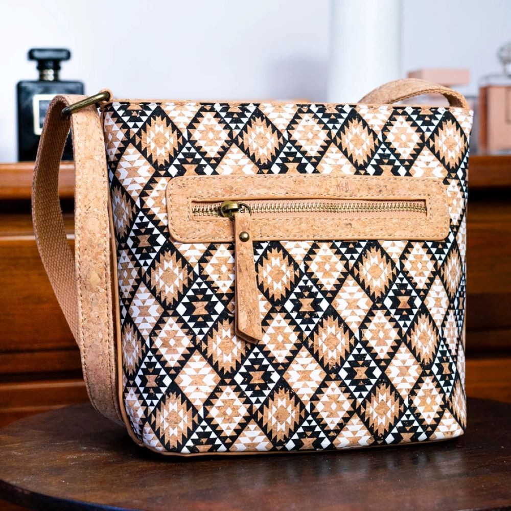Goodman Design Umhängetasche Bedruckte Umhängetasche für Damen mit Kork, Stabile Verarbeitung und angenehme Haptik
