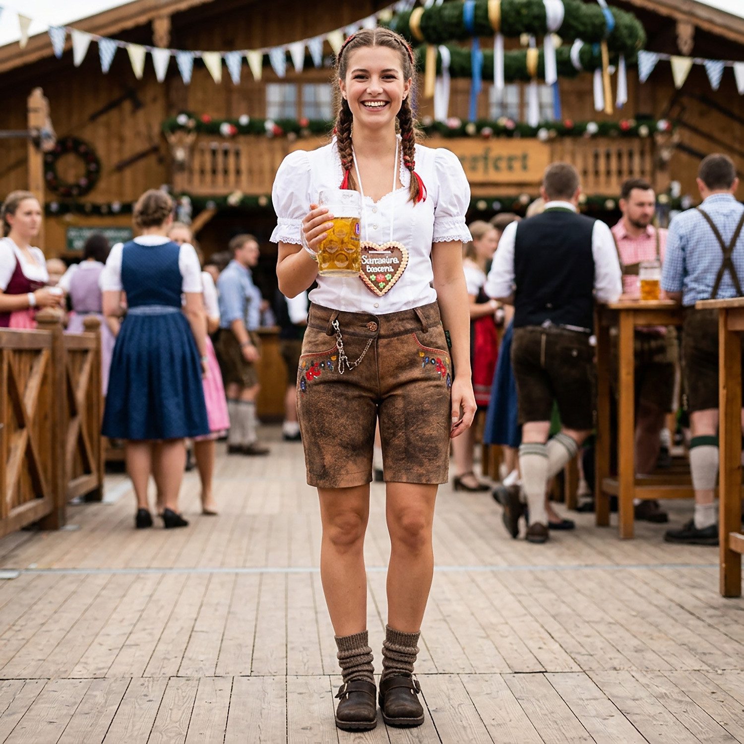Wiesnkönig Trachtenlederhose Lederhose Maria – Bild 5 von 5