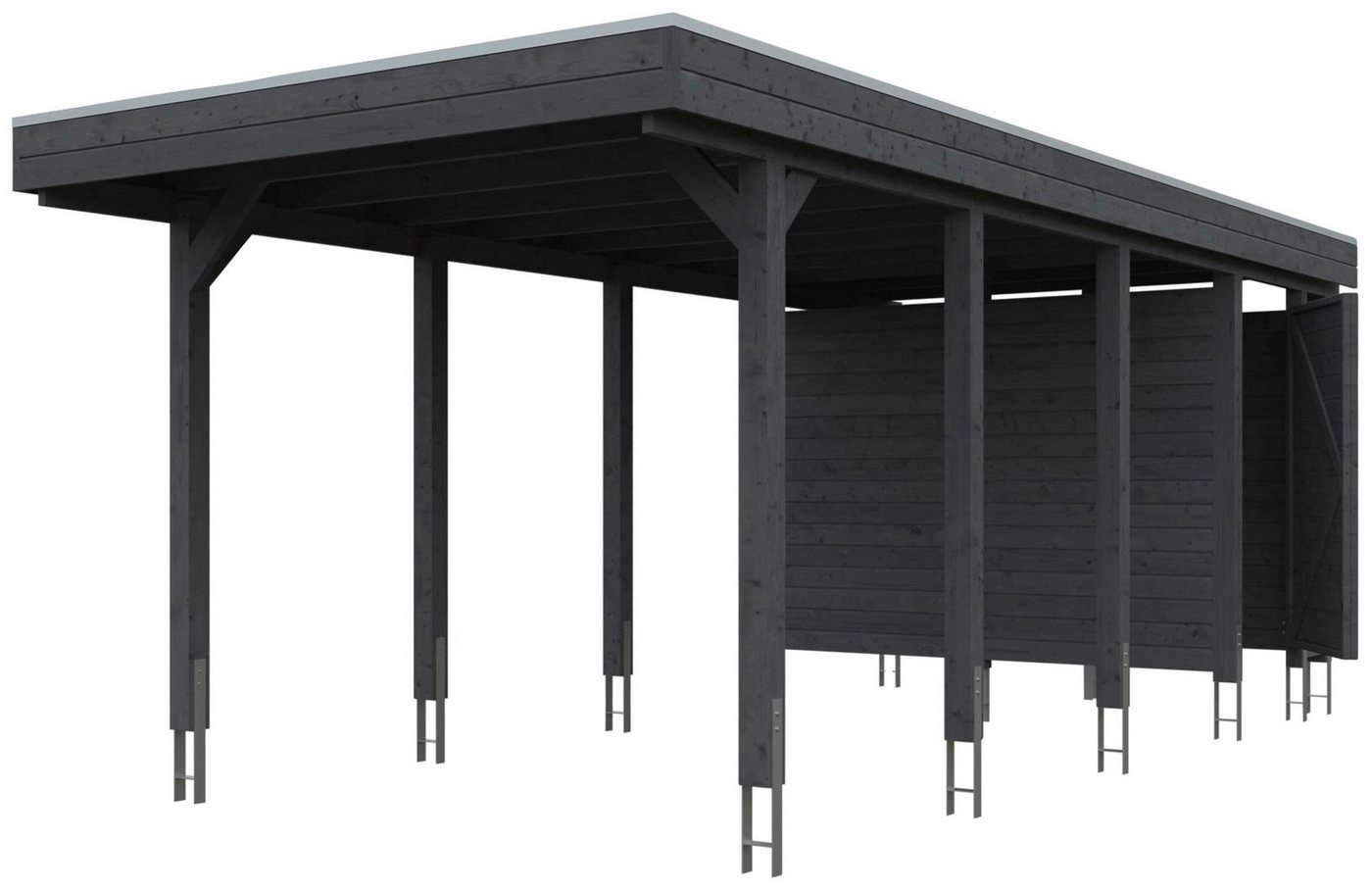 Thumbnail - Skanholz Einzelcarport Friesland Set 2, BxT: 314x708 cm, 221 cm Einfahrtshöhe