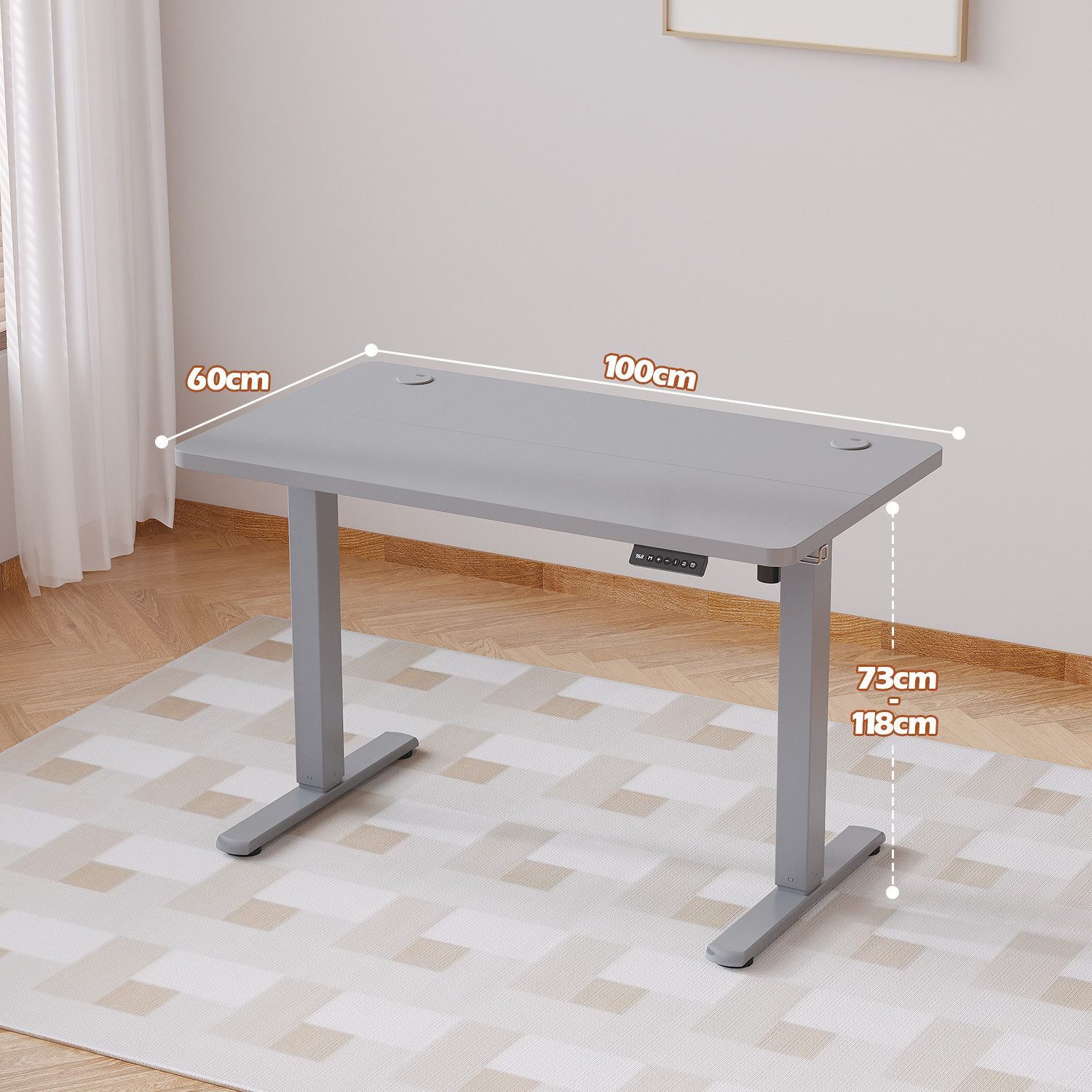 HOMALL Schreibtisch Schreibtisch Höhenverstellbarer mit Gedächtnis und Sitzerinnerung (2-lagige Hohenverstellung mit sitzender Erinnerungsfunktion und USB-Ladeanschluss)