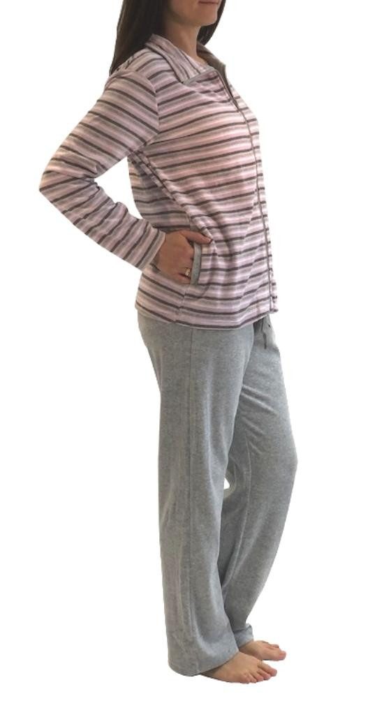 Normann Relaxanzug Langer Nicky Damen Hausanzug, Jacke mit Reißverschluss 281 216 98 001