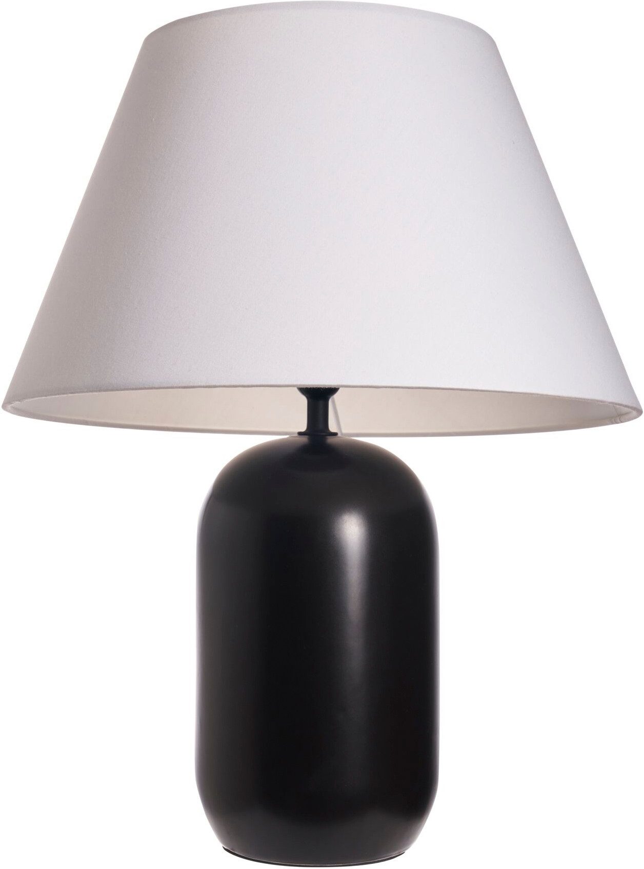 Pauleen Tischleuchte Mystic Shine max 20W E14 Weiß/Schwarz 230V Stoff/Keramik, Ein-/Ausschalter, ohne Leuchtmittel, IP20
