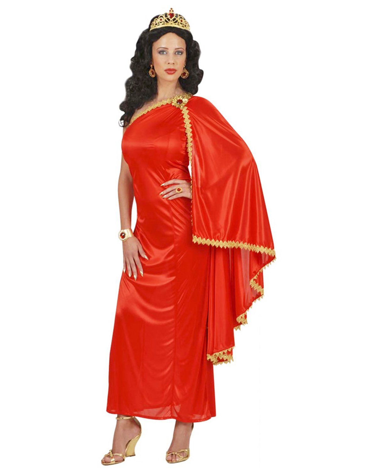 Widmann S.r.l. Kostüm Römische Kaiserin Römerin Tara - Rot Gold
