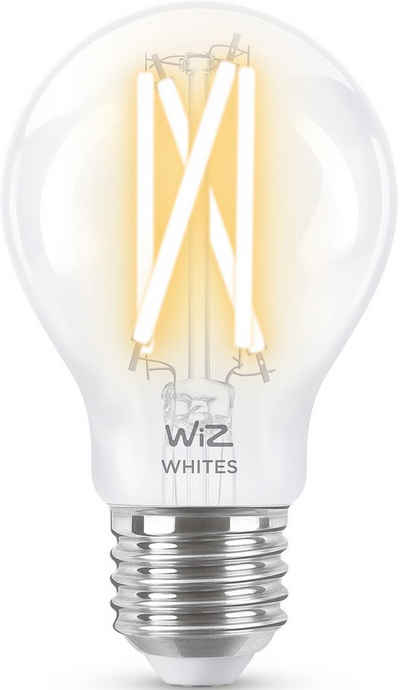 WiZ »Filament 60W E27 Standardform Clear Einzelpack« LED-Filament, E27, 1 St., Warmweiß, Wiz Tunable White Filament LED Lampen für klassisches Vintage-Design