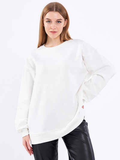 COMEOR Sweatshirt Damen Oversize Pullover Langarm Baumwolle