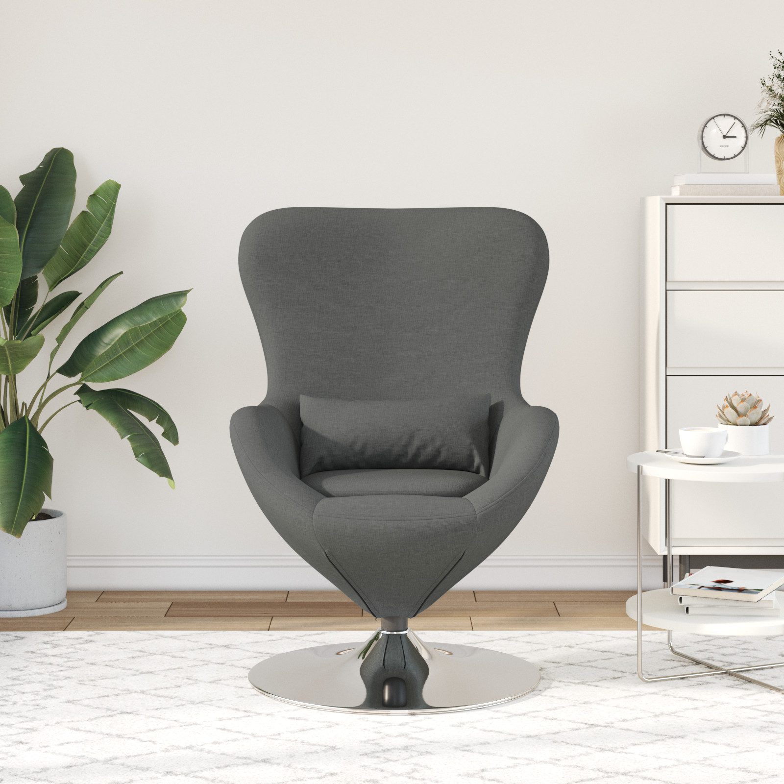 vidaXL Sessel Ei-Stuhl Dunkelgrau Stoff (1-St) günstig online kaufen