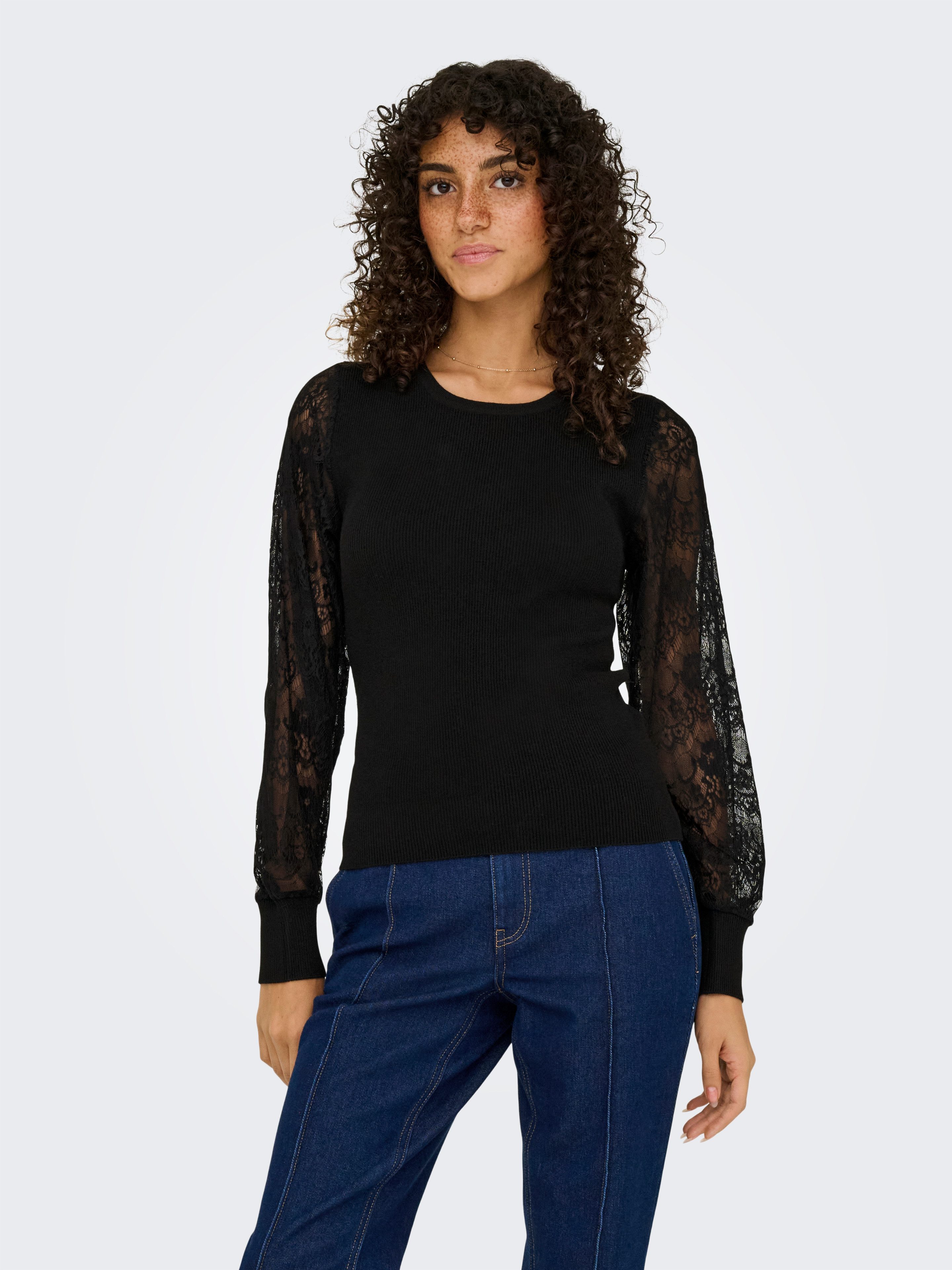 ONLY Rundhalspullover ONLPERRY LIFE LS MIX O-NECK KNT günstig online kaufen