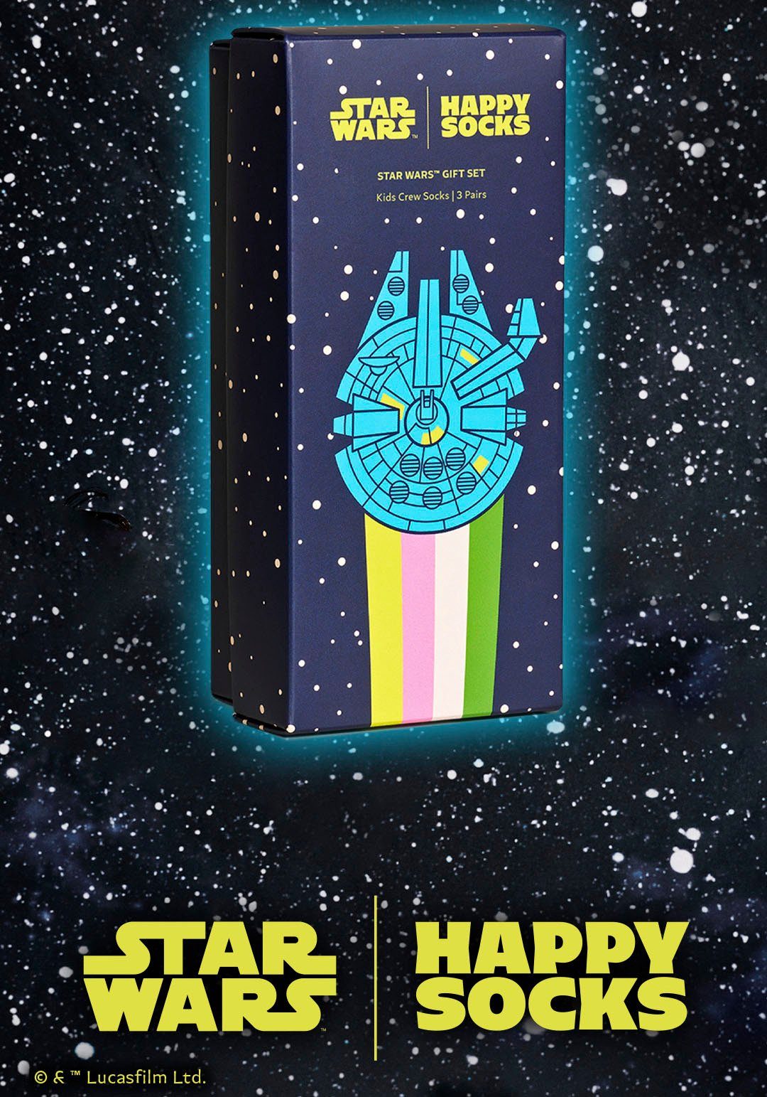 Star Gift (3-Paar) Logo Socks Socken Vader Wars Millennium Set Wars Happy Darth Star Falcon, &