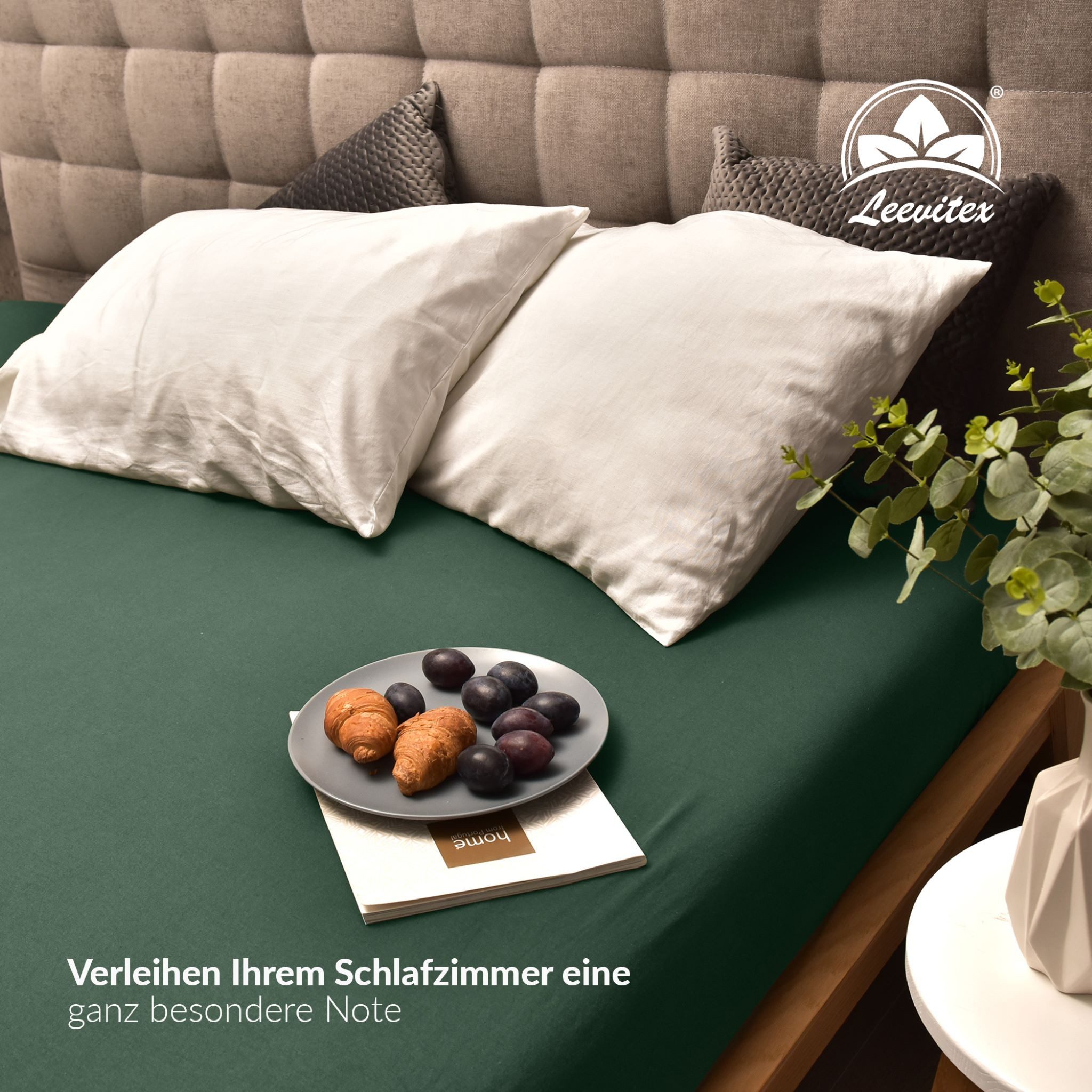 leevitex® Spannbettlaken verschiedene Größen, Stoffgewicht 170 g/m², 40 cm Steghöhe, Jersey, Gummizug: rundum, (1 Stück), verschiedene Farben, OEKO-TEX® STANDAR – Bild 5 von 5