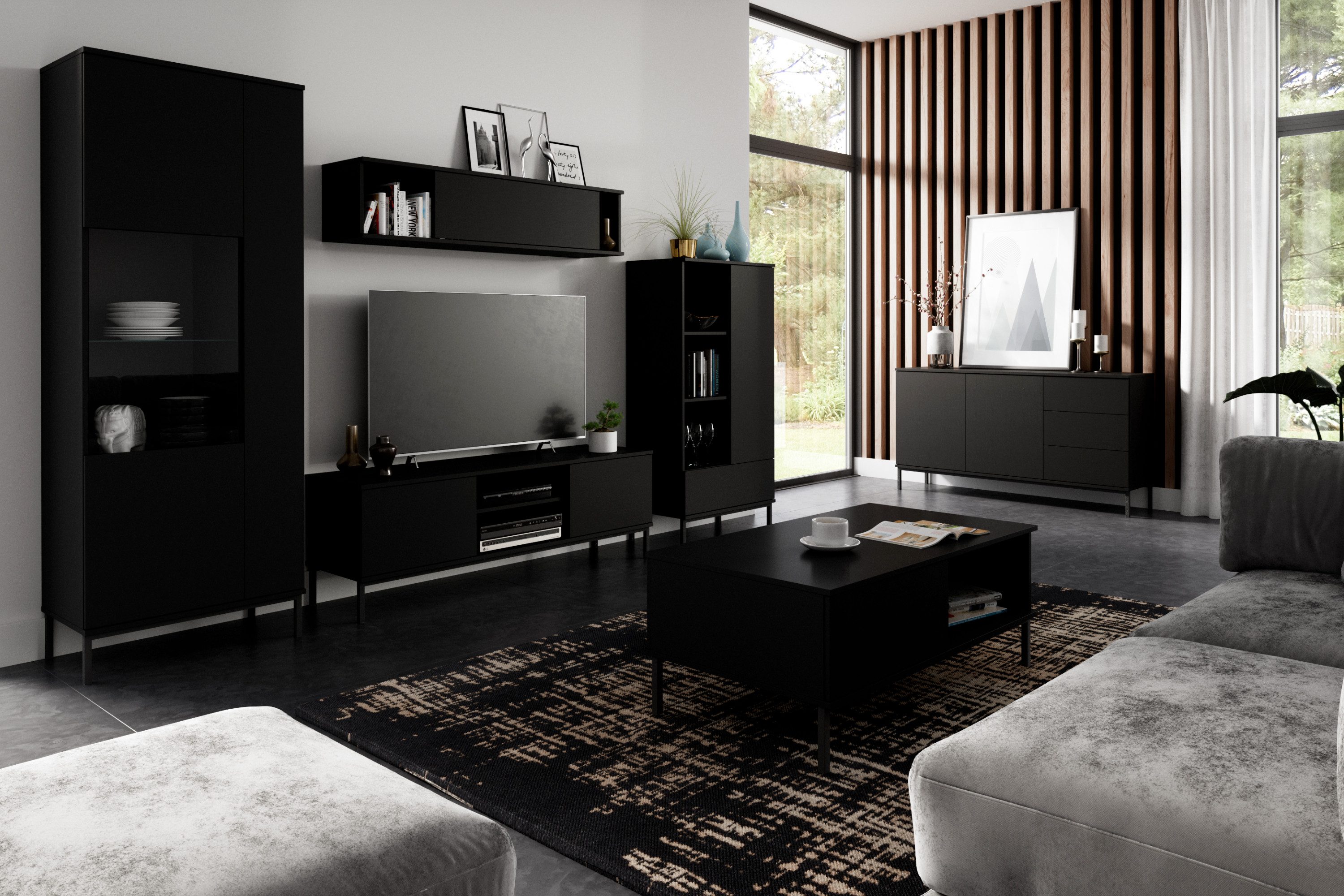 KONSIMO® Hängeschrank ERISTI Schweberegal hergestellt in der EU Wandhängeschrank, Wandmontage, ohne Griff, Modern, Push-to-Open-System