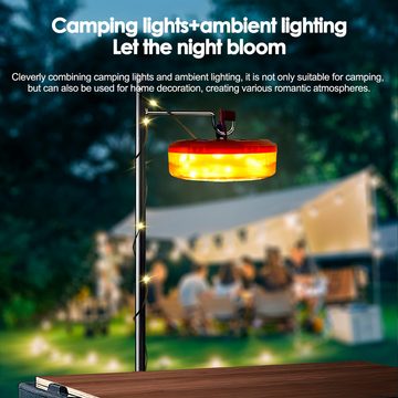 BlingBin LED-Lichterschlauch LED Lichterkette Tent String Light Campinglampe USB wiederaufladbare, wiederaufladbare Campingleuchte für Innen Außen Schlafzimmer Hof Dekor