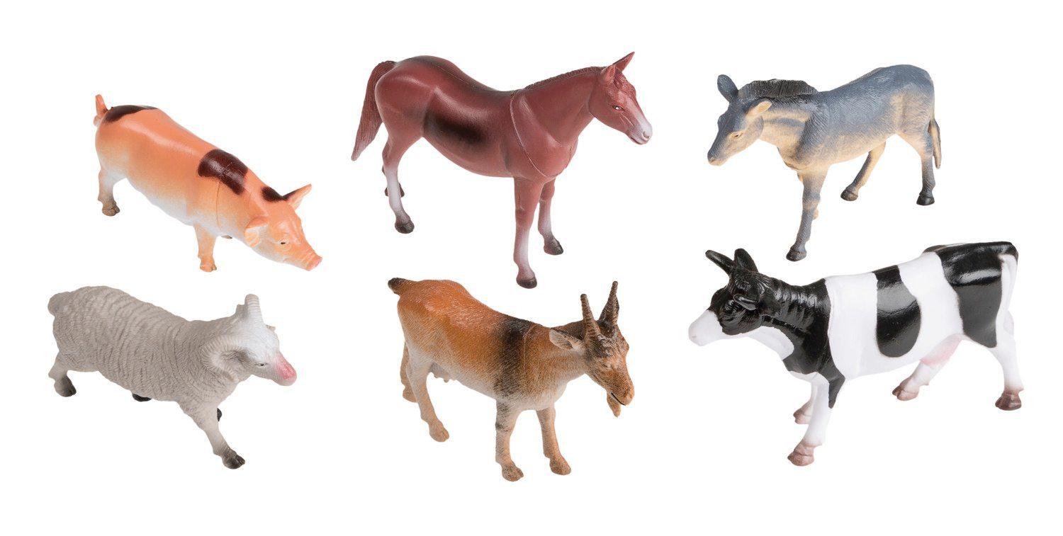 Idena Spielfigur Idena 4329902 - Spielfigurenset mit 6 Farmtieren, aus Kunststoff