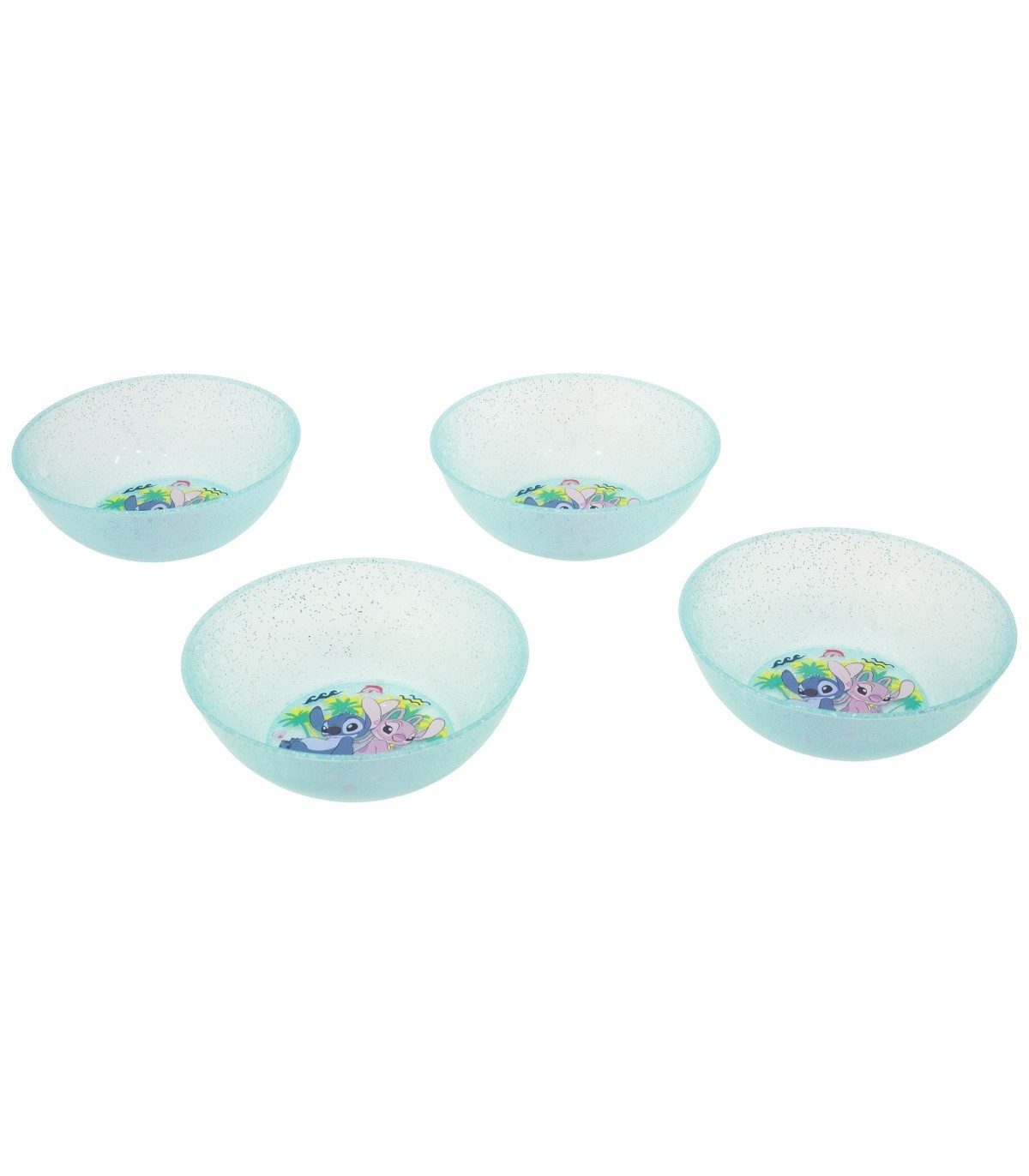 Lilo & Stitch Brotschale Set 4 teilig Polypropylen für Zuhause Kindergarten und Ausflug, (Spar-Set, 4-tlg)