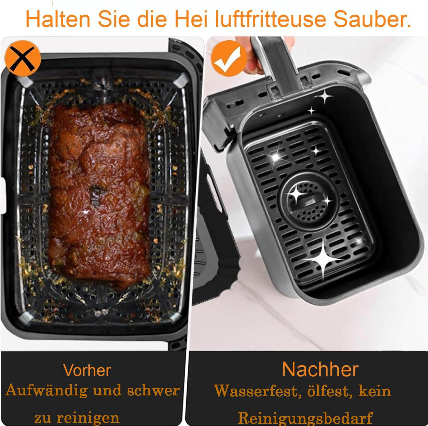 SURFOU Backpapier für Philips Airfryer 3000 NA350/00- Heißluftfritteuse Zubehör 120 St., Bpa-frei, Lebensmittelecht, hitzebeständig 232 °C, 5 cm hoher Rand