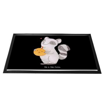 Fußmatte 40 x 60 cm Waschbär Kürbis - Schwarz - Geschenk, Trick or Treat, Schm, Mr. & Mrs. Panda, Höhe: 0.3 mm, Elegantes Design