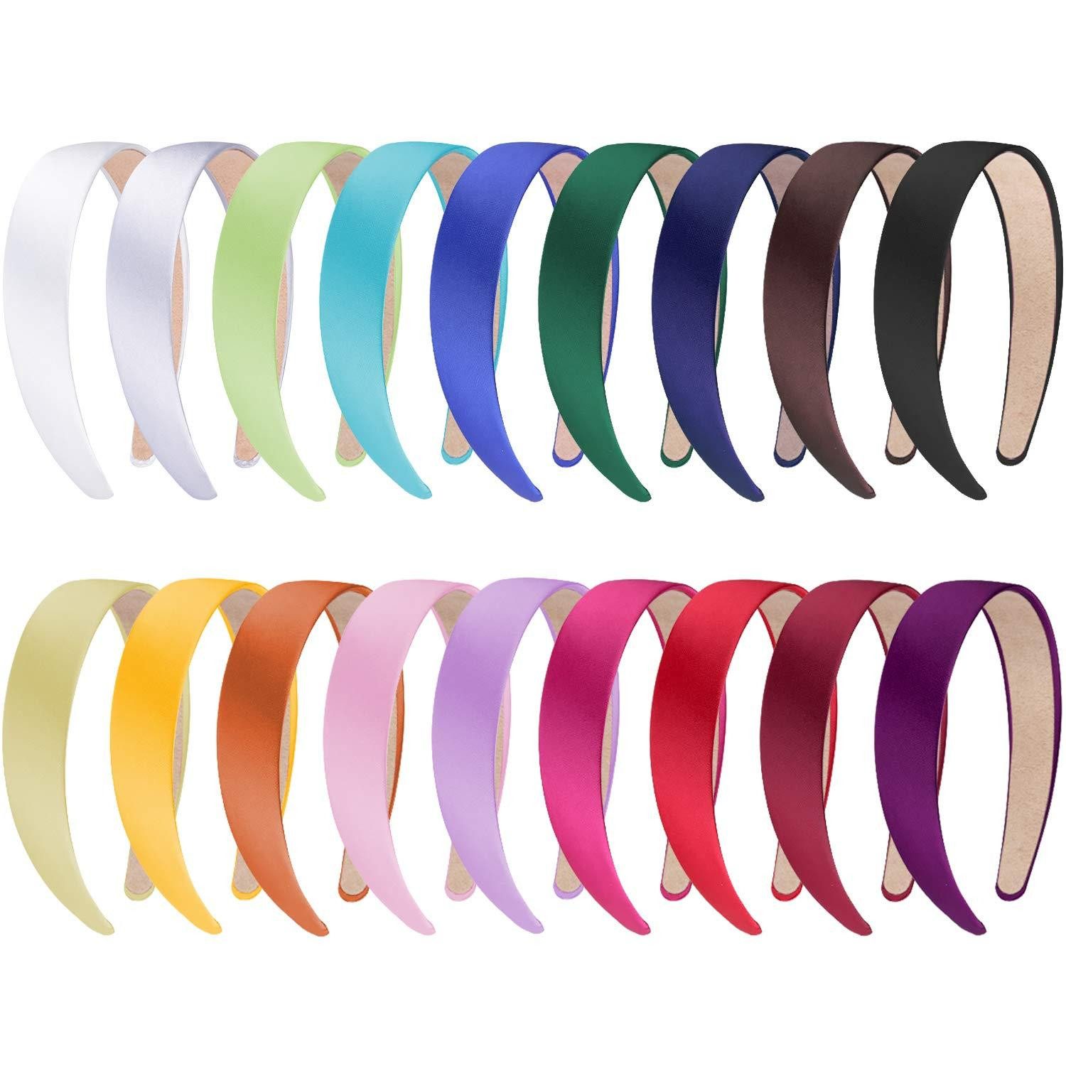 Haarreif 18er Set breite Satin Stirnbänder Haarreifen Damen Mädchen - 18 Farben