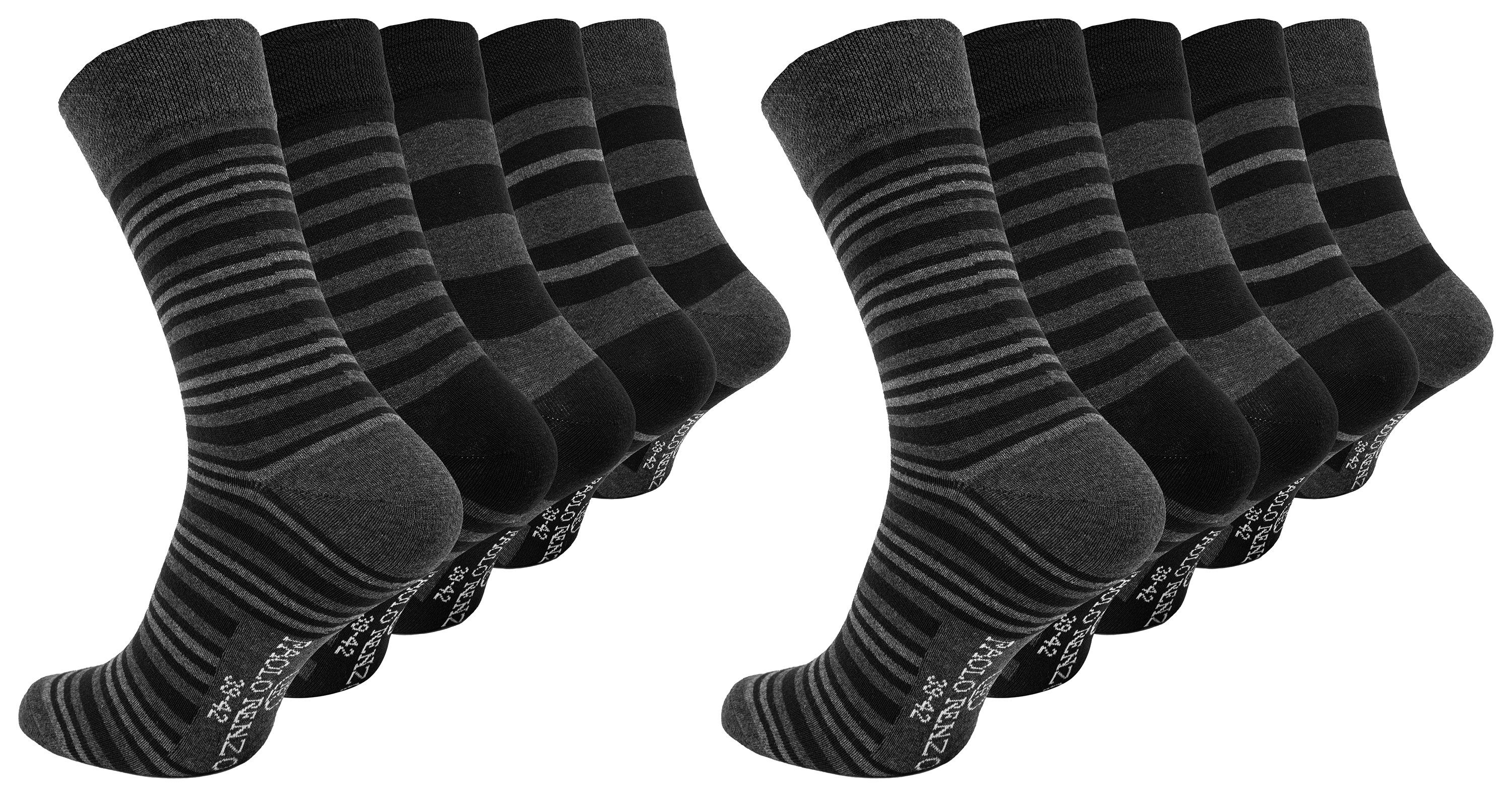 Paolo Renzo Businesssocken Business Baumwolle aus (10-Paar) Atmungsaktive Herren Socken hochwertiger