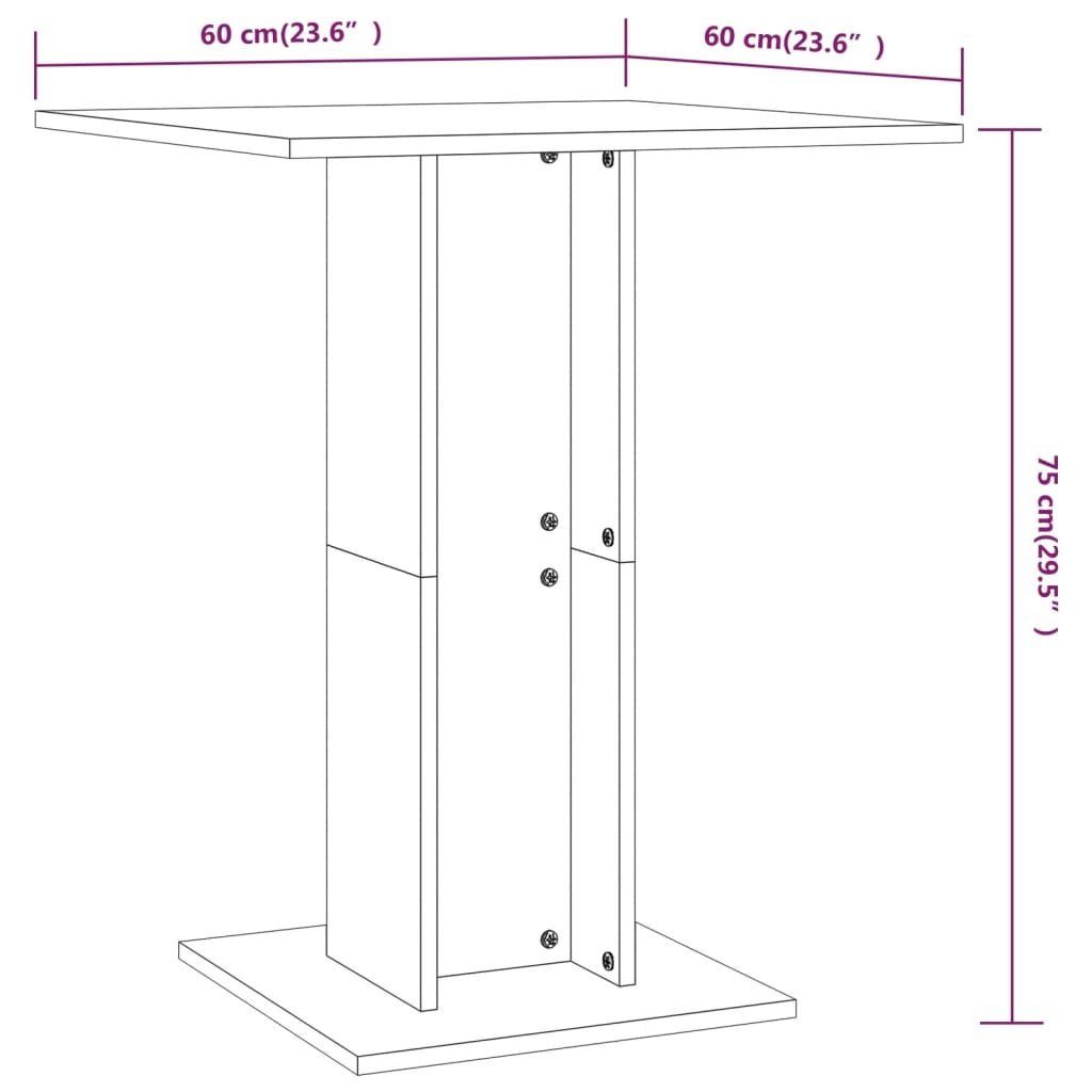 vidaXL Esstisch Bistrotisch Sonoma-Eiche 60x60x75 (1-St) | Eiche Sonoma Eiche cm Holzwerkstoff Sonoma