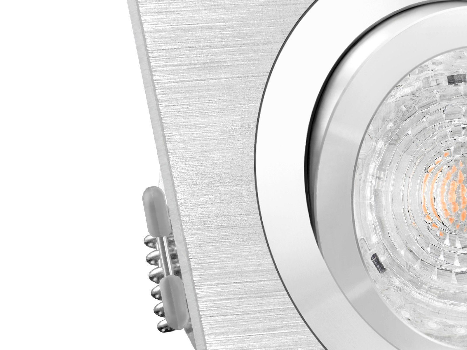 warm weiss LED SSC-LUXon DIMMBAR, Einbaustrahler Alu 4,9W LED-Einbaustrahler QF-2 schwenkbar, Warmweiß LED