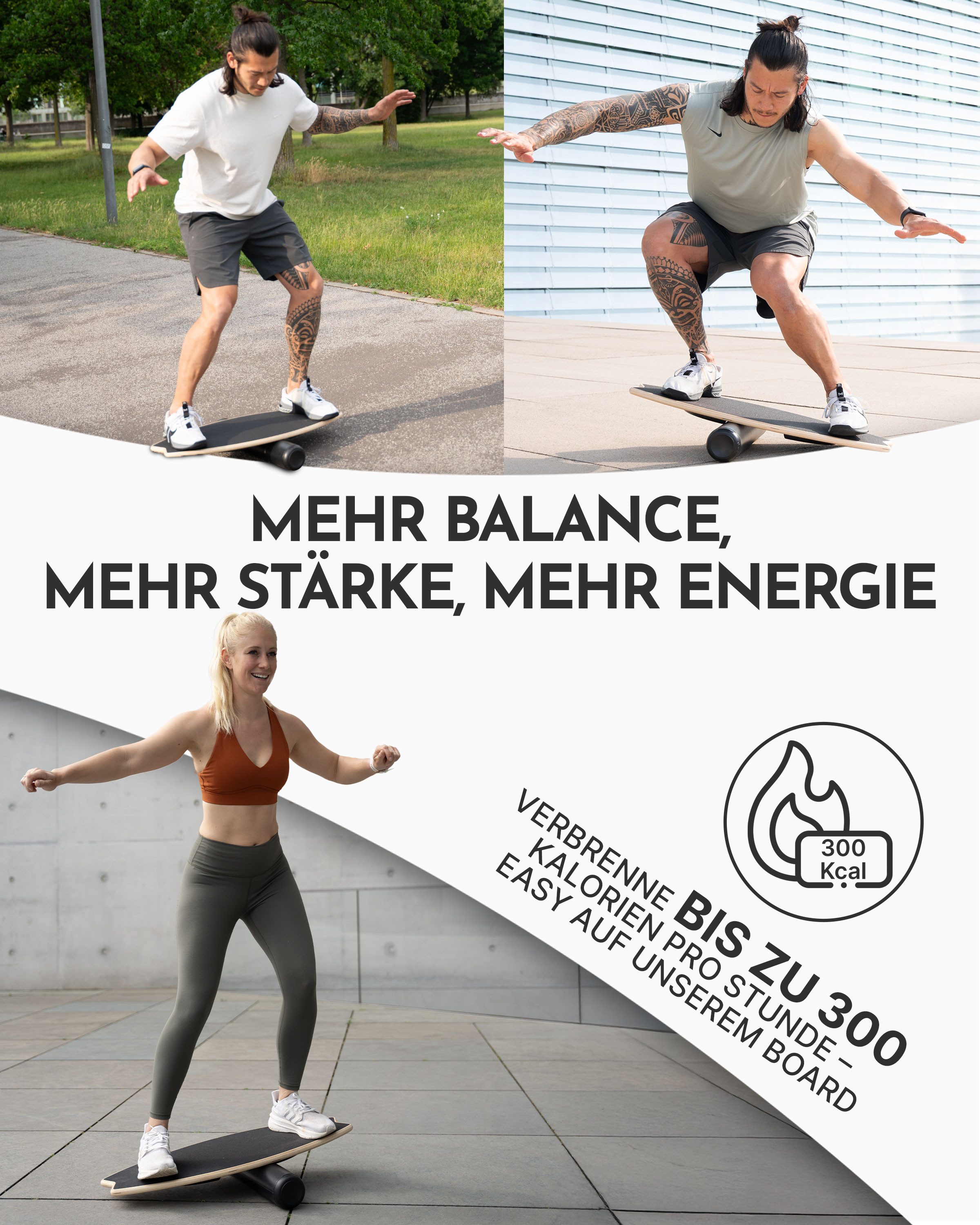 NEOLYMP Balanceboard Balance Board Holz – Gleichgewichtstrainer für Erwachsene & Kinder, Wackelbrett rutschfest & bis 210 kg belastbar – 7 Schwierigkeitsstufen