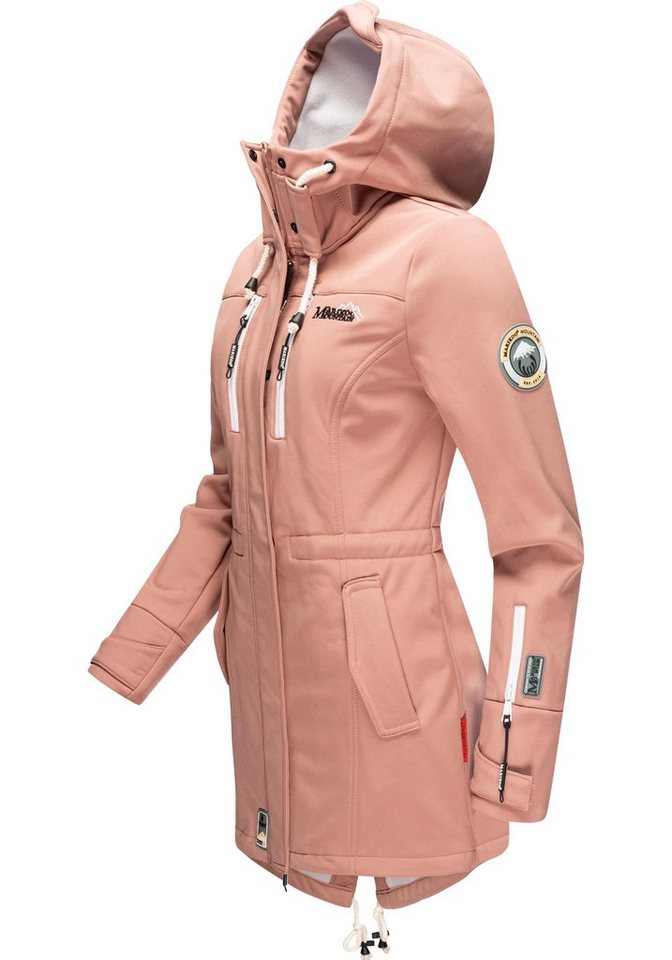 Marikoo Funktionsmantel Zimtzicke sportlicher Softshell Parka mit Kapuze,  Wasser- und winddicht mit einer Wassersäule von 7000 mm