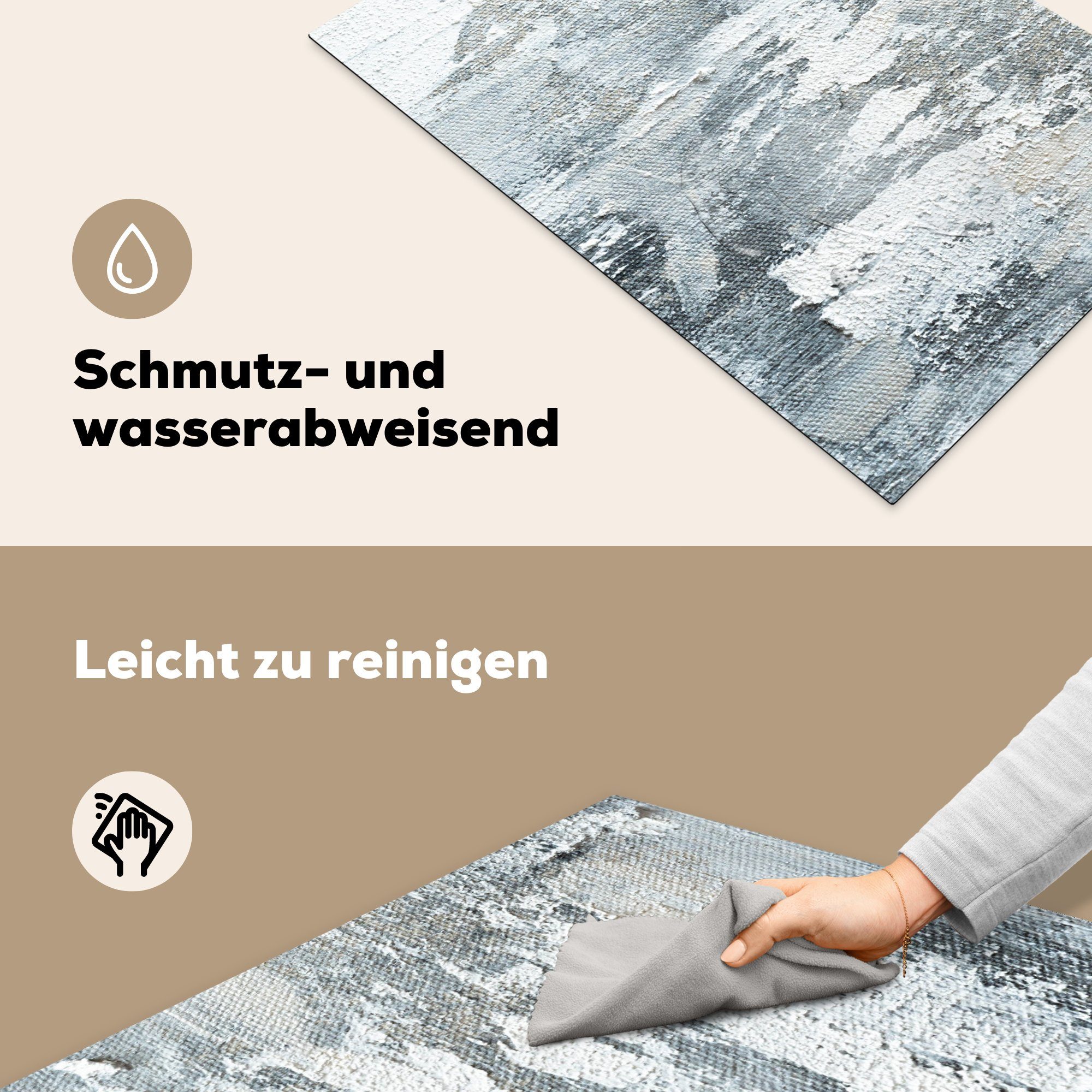 Ceranfeldabdeckung Industrie (1 Herdblende-/Abdeckplatte 81x52 Vinyl, - Design, Farbe - MuchoWow Induktionskochfeld die tlg), küche, cm, Schutz für