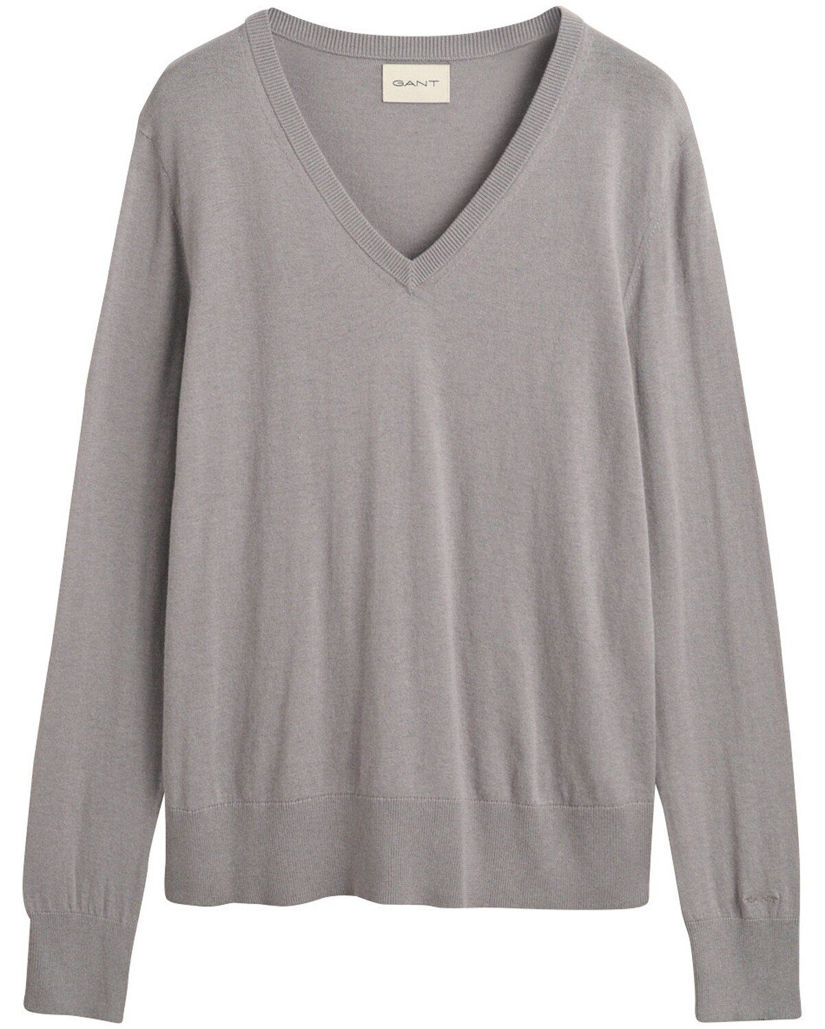 Gant Grey Strickpullover Mid V-Pullover