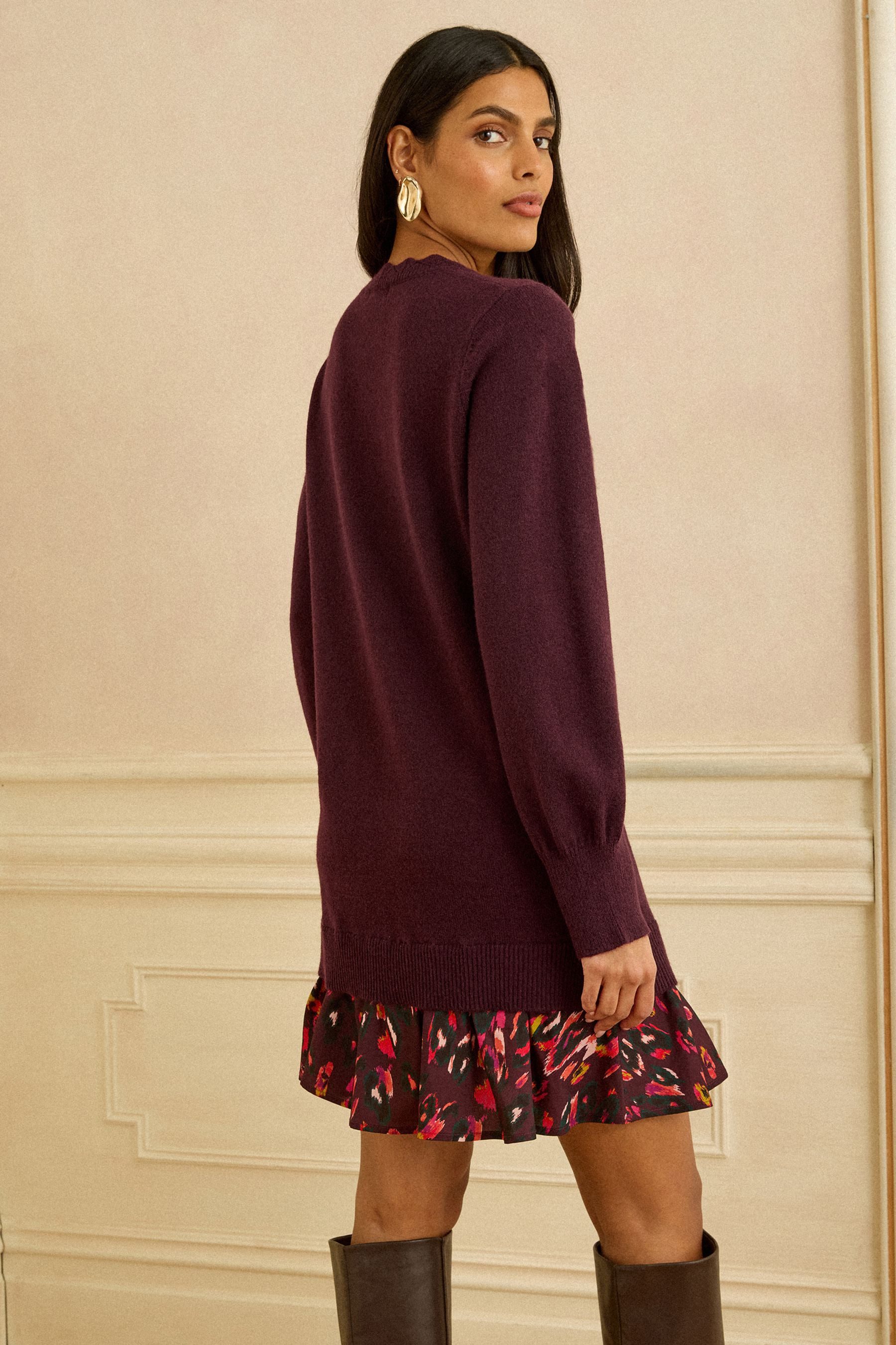 Love & Roses Minikleid Love & Roses Strick-Minikleid mit Webrock, Petite (1 günstig online kaufen