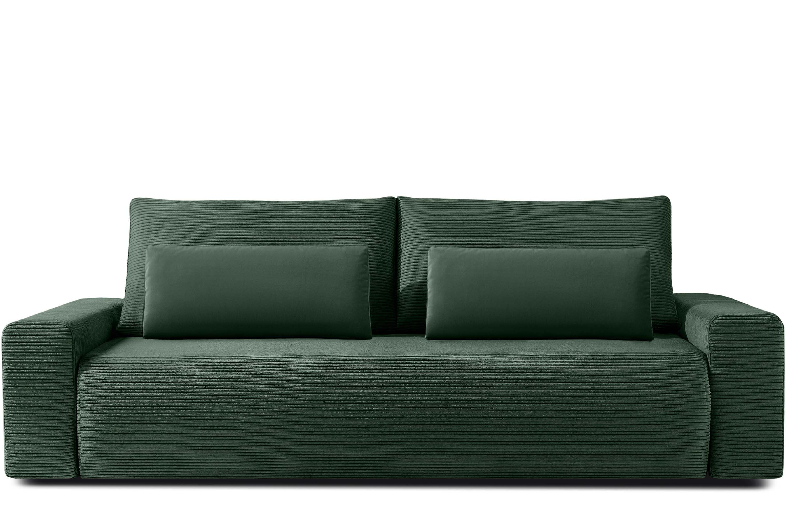KONSIMO® 3-Sitzer MOLLIS Schlafsofa, Einzelsofa, mit Wellenfeder, hergestellt in der EU, Mega große Liegefläche für bis 2,5 Personen, mit Schlaffunktion, mit Bettkasten, mit zwei Zierkissen, Modern
