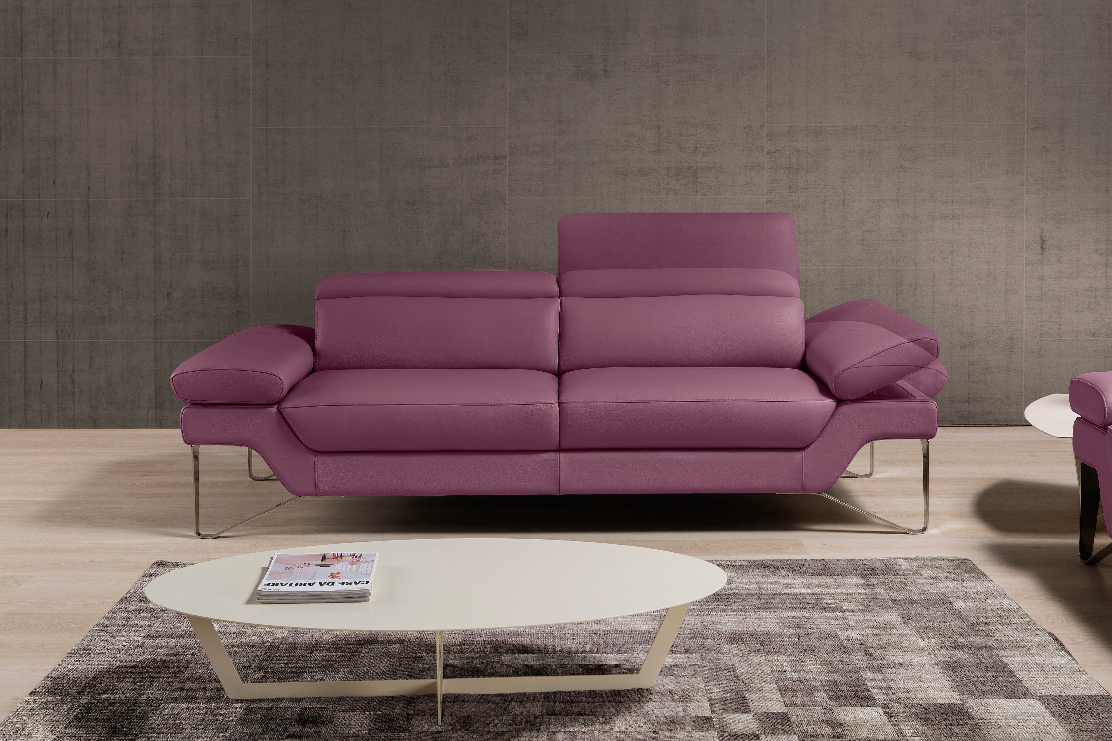 Egoitaliano 2,5-Sitzer Princess, Designsofa und super bequem, tolle Detailverarbeitung, inkl. verstellbarer Kopfteile