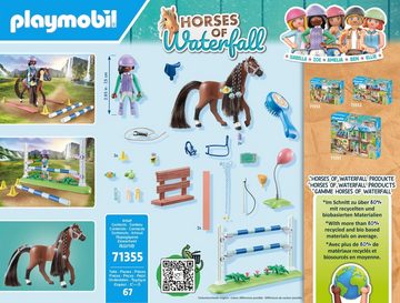 Playmobil® Konstruktions-Spielset Zoe & Blaze mit Turnierparcours (71355), Horses of Waterfall, (67 St), teilweise aus recyceltem Material