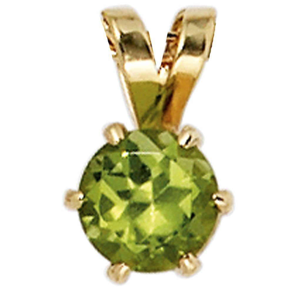 Kettenanhänger Anhänger mit Peridot & 585 Gold Gelbgold