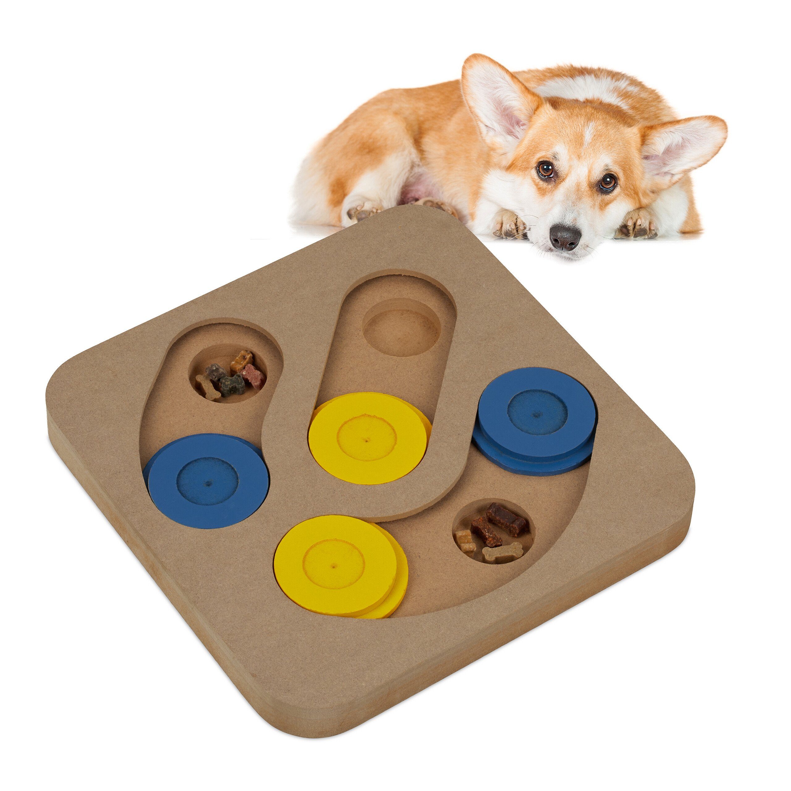 relaxdays Tier-Intelligenzspielzeug Intelligenzspielzeug für Hunde, Faserplatte