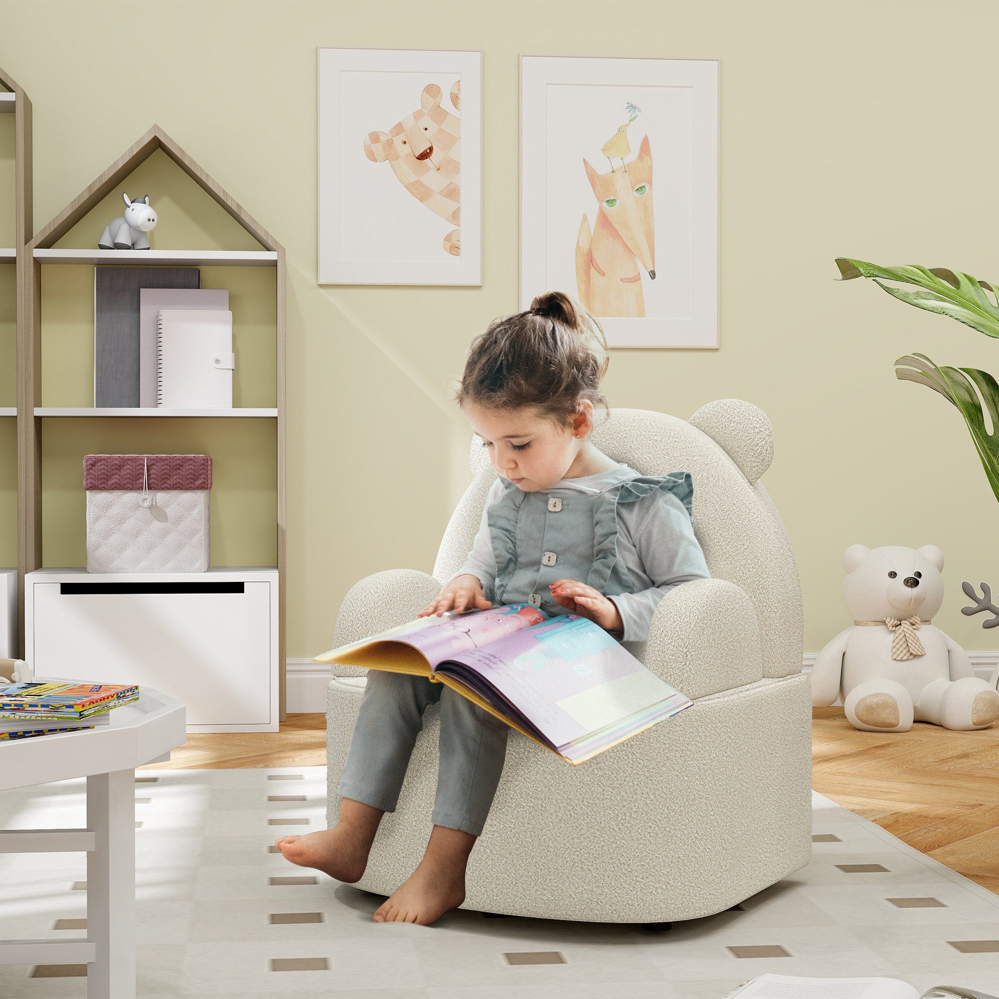 AIYAPLAY Kindersessel Kindersofa mit weicher Teddyfleece, günstig online kaufen