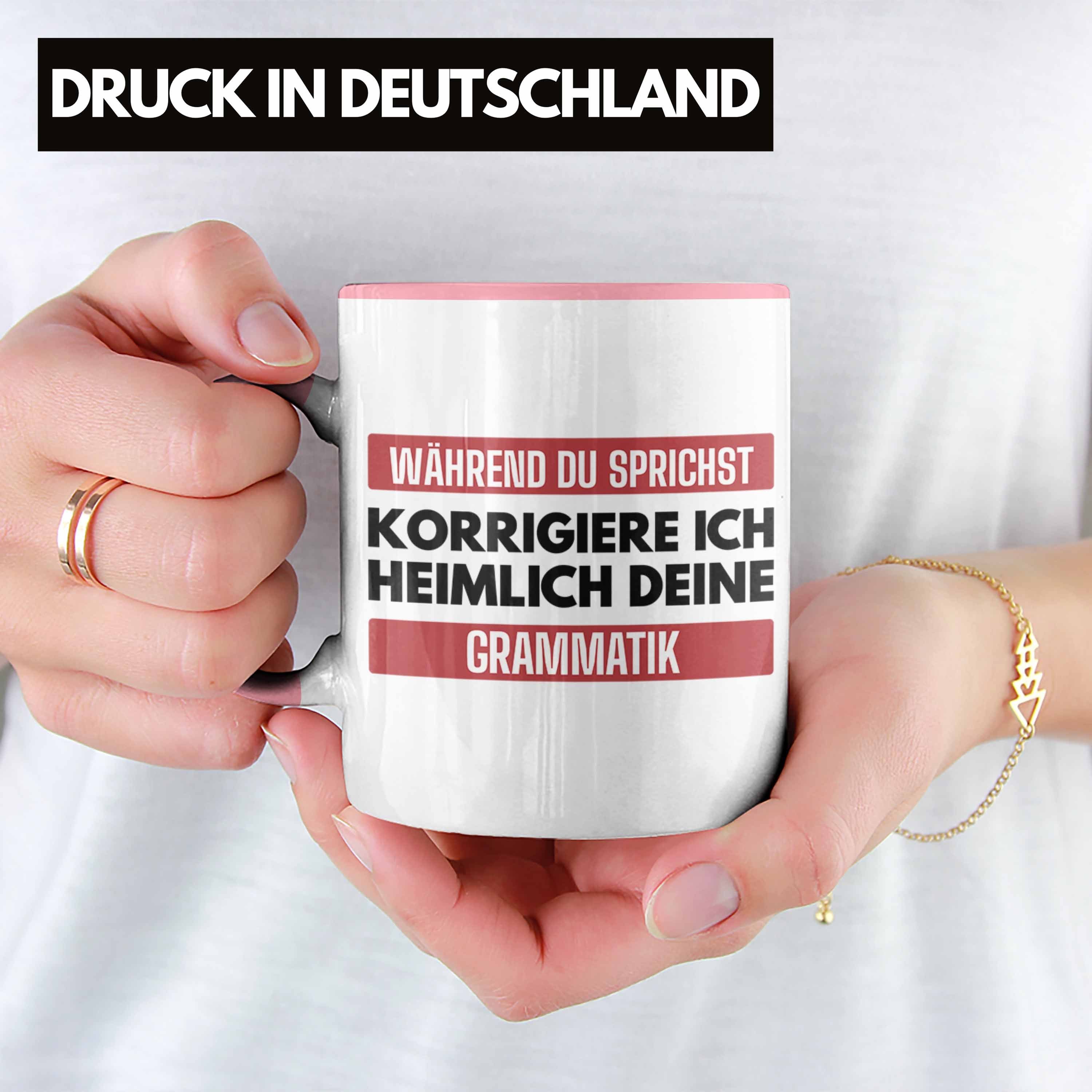 Geschenk Trendation Trendation Tasse Grammatik Lehrerin Spruch Tasse Rosa Sprüche Geschenkidee Lustig -