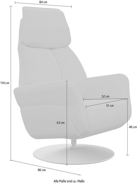 ADA trendline Relaxsessel »Thimo«, in Größe S, Liegefläche 178 cm, mehrfach verstellbar, optional mit Aufstehhilfe-Otto