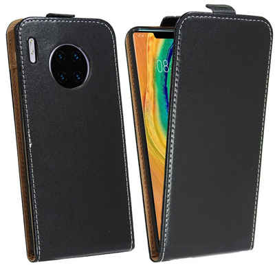 cofi1453 Handyhülle Flip Case für Huawei Mate 30 Pro, Schutzhülle Handy Flip Cover Klapptasche Schwarz
