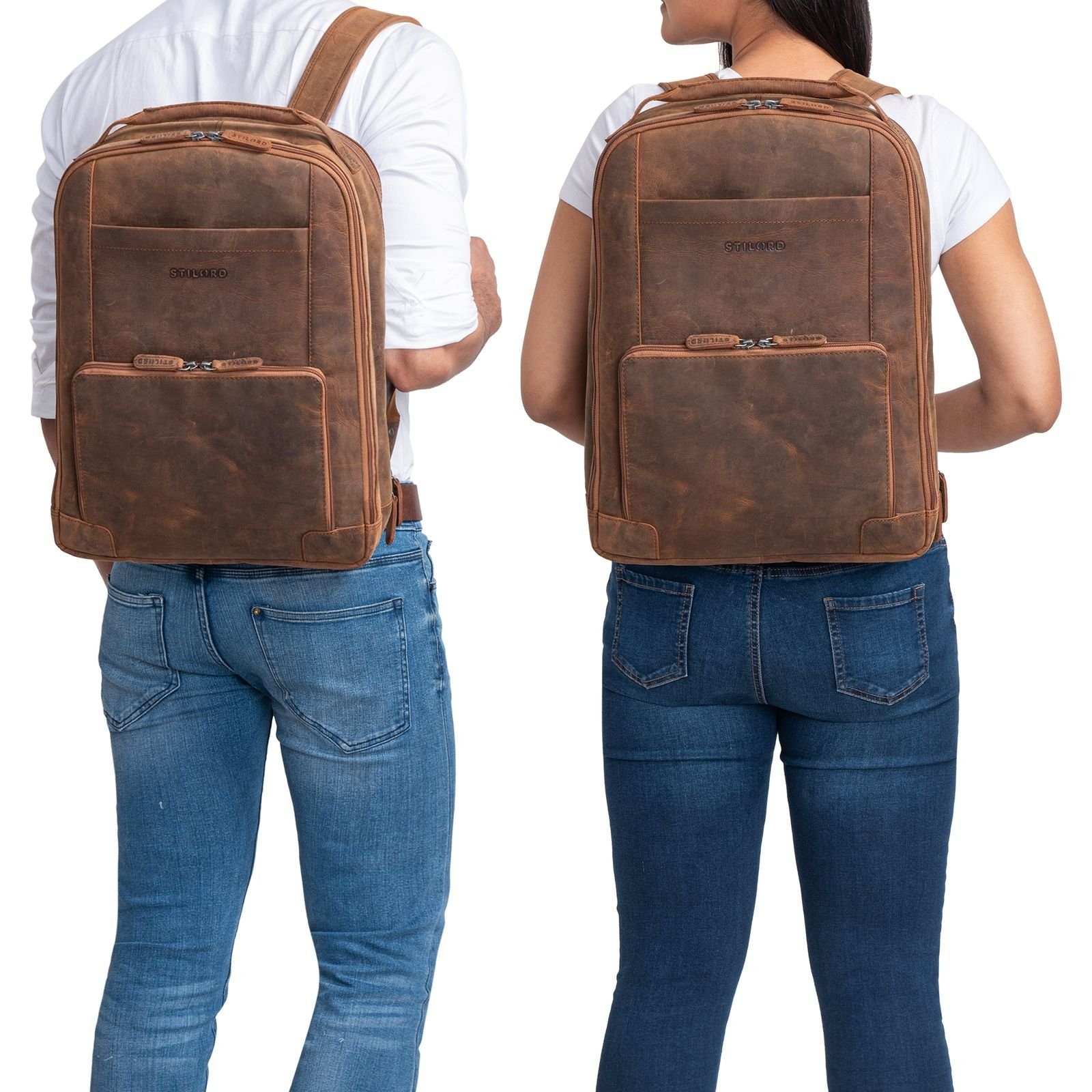 STILORD Notebook-Rucksack "Harlow" Leder Rucksack für günstig online kaufen