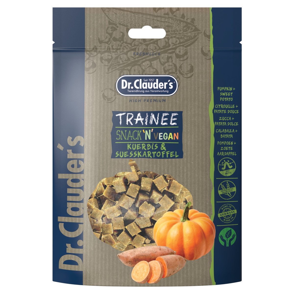 Dr. Clauder's Trainee Snack Vegan Kürbis & Süßkartoffel 80 g, für: Hund