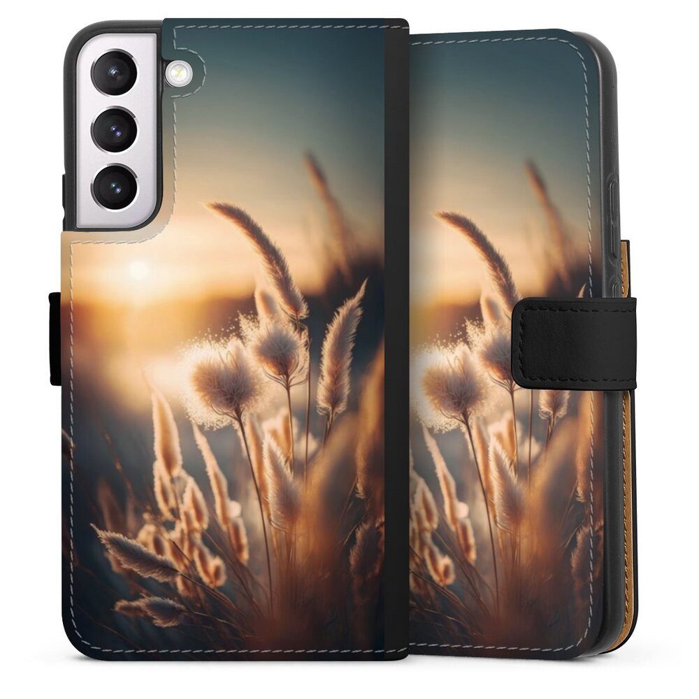 DeinDesign Handyhülle Pampasgras Sonne Natur Beautiful Back Light with AI, Samsung Galaxy S22+ Hülle Handy Flip Case Wallet Cover