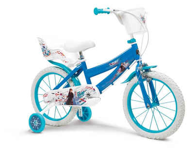 Huffy Kinderfahrrad 14 Zoll Kinder Mädchen Fahrrad Elsa Frozen Eiskönigin Huffy 24291w, 1 Gang, Korb, Puppensitz, Stützräder