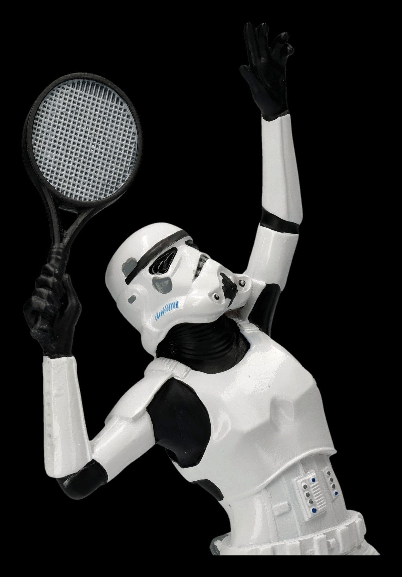Figuren Shop GmbH Dekofigur Stormtrooper Figur – Tennis Statue Dekofigur Humor 19 cm Dekoration