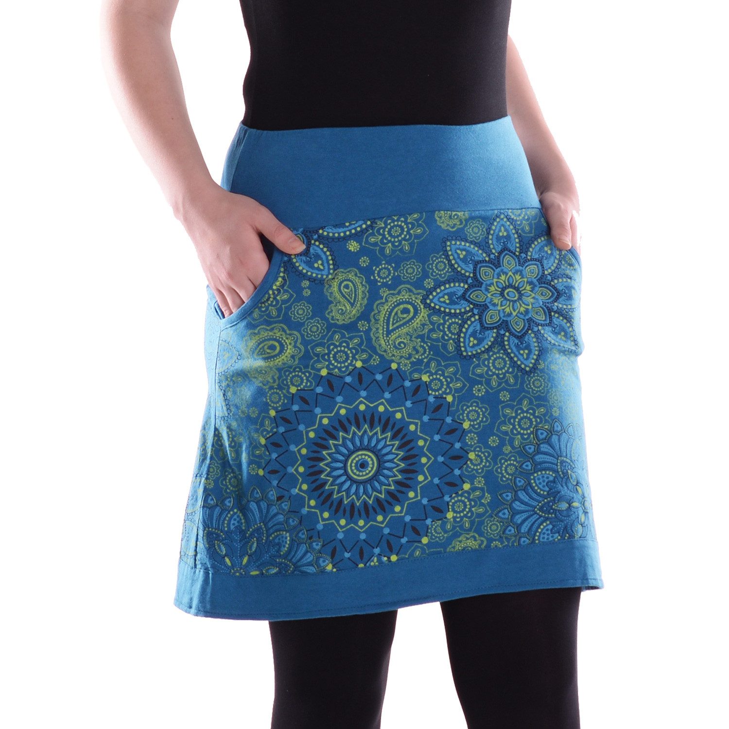 Vishes Minirock Damen Mini-Rock Baumwolle Blumen-Muster günstig online kaufen