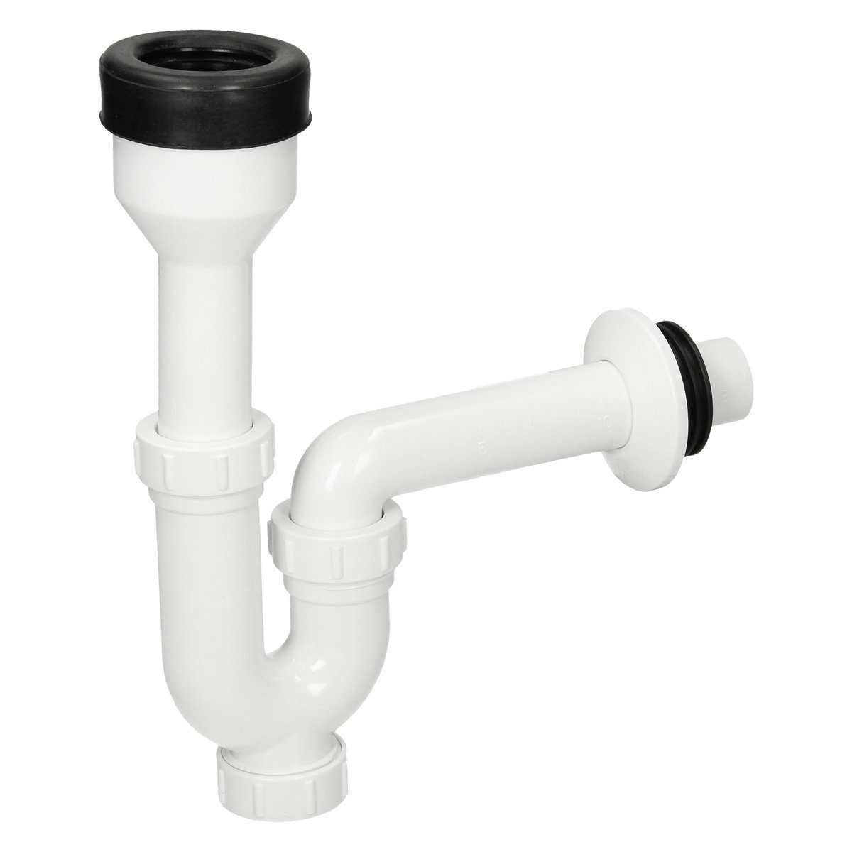 ECD Germany Urinal Siphon Flaschensiphon Geruchsverschluss Ablaufgarnitu, Kunststoff PP, Aufputz Ø50x32mm