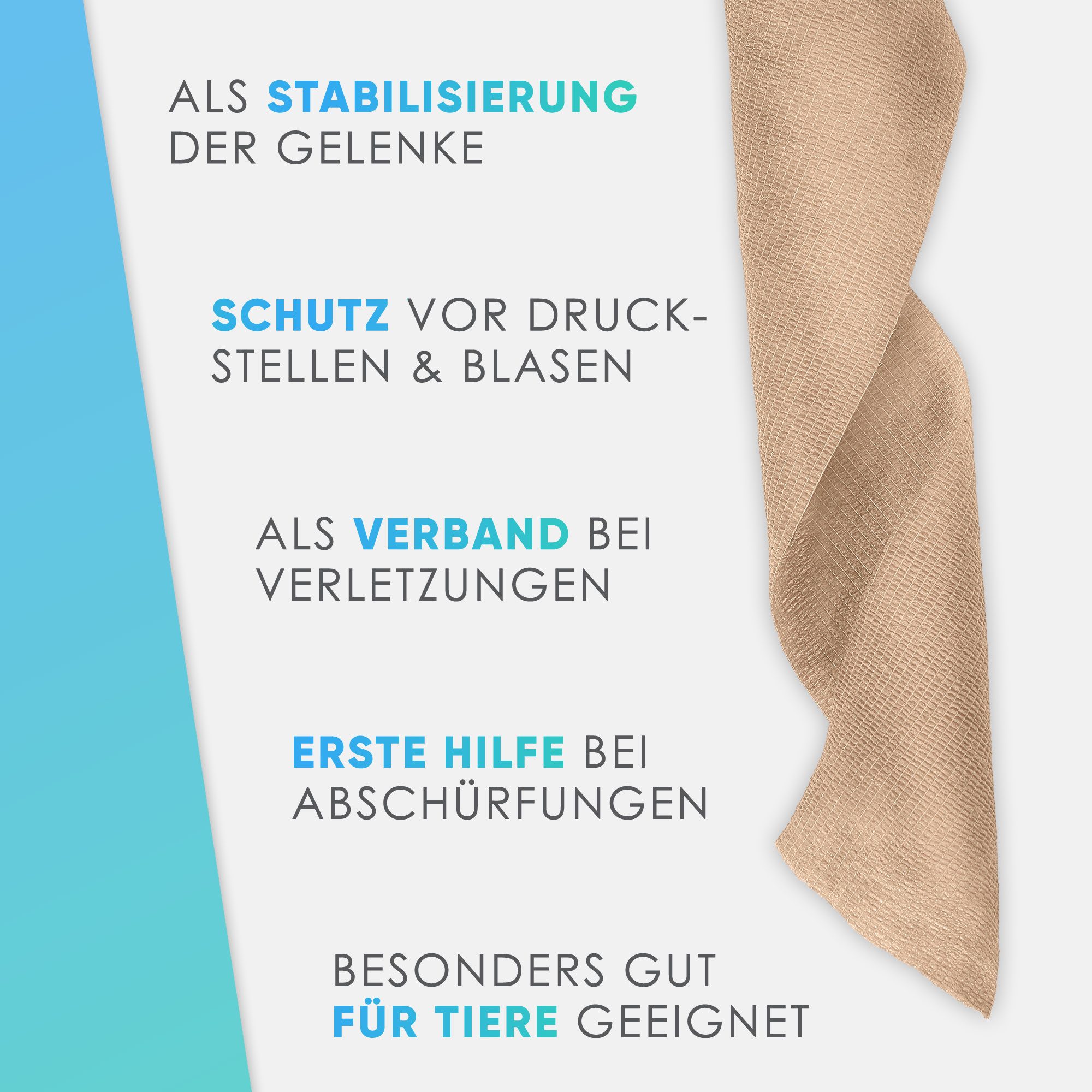 Health Press Bandage Selbstklebender Verband - 12 Elastische Bandagen Rollen (10cm x 4,5m)