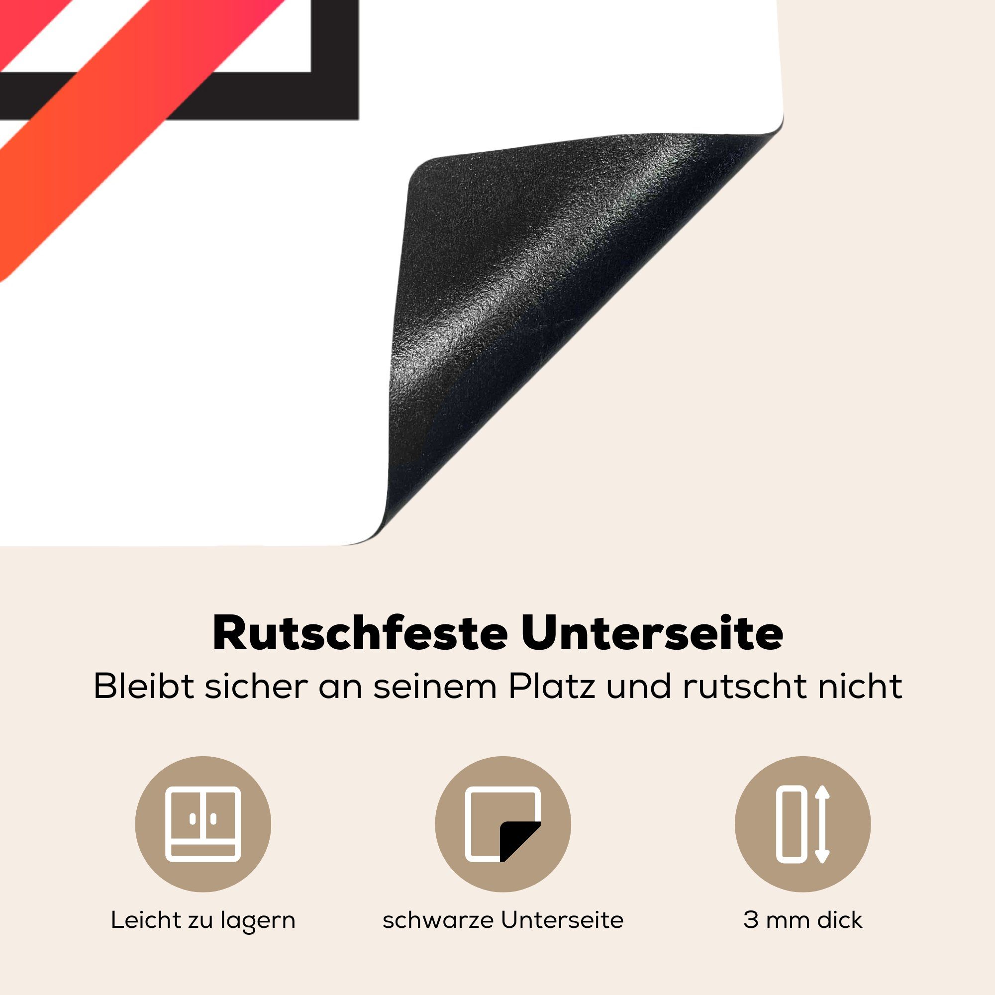 - 'Gesundheit sondern tlg), cm, Lebensweise' 78x78 Ceranfeldabdeckung, MuchoWow küche eine Vinyl, (1 Herdblende-/Abdeckplatte Zitate für kein ist -, Arbeitsplatte Ziel,