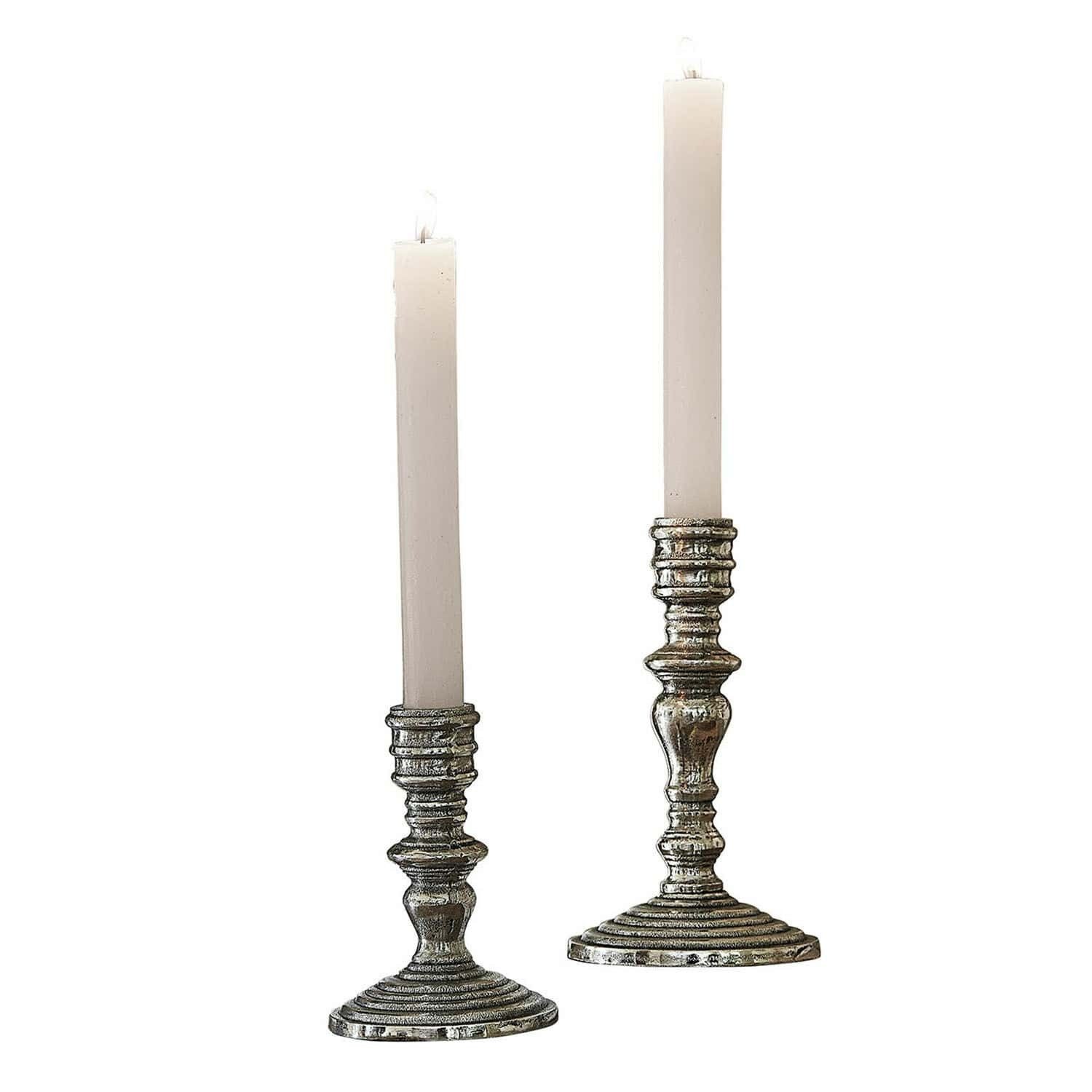 Mirabeau Kerzenständer Kerzenständer 2er Set Plenivo silber