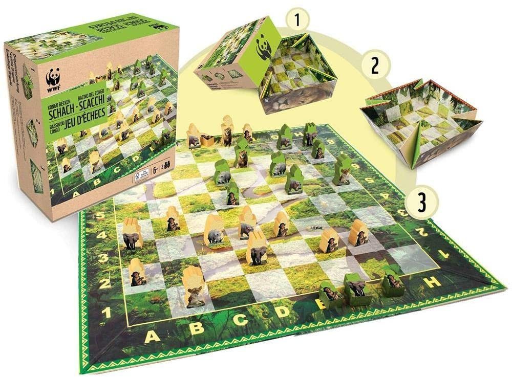 WWF Spiel WWF Schach "Kongo Becken", Brettspiel, Origamiverpackung
