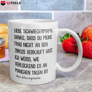 22Feels Tasse Schwiegermama Geschenk von Schwiegersohn Schwiegermutter Hochzeit, Keramik, Made in Germany, Spülmaschinenfest